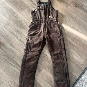 Carhartt dark brown insulated overall size small short